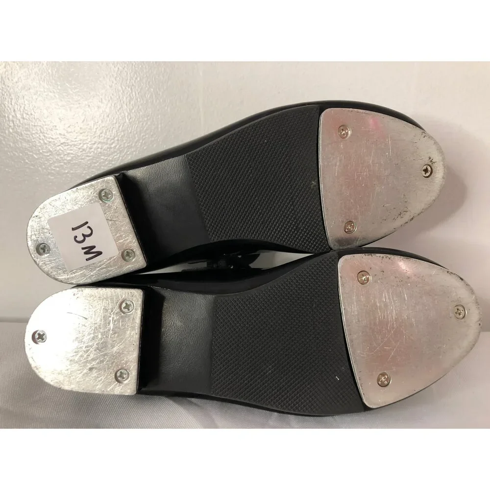 Pre-Owned Dance Dance Tap Shoes Stelle Kids 13M Mary Jane easy Strap Black